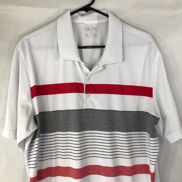 Adidas White With Stripes Polo - Picture 2 of 4